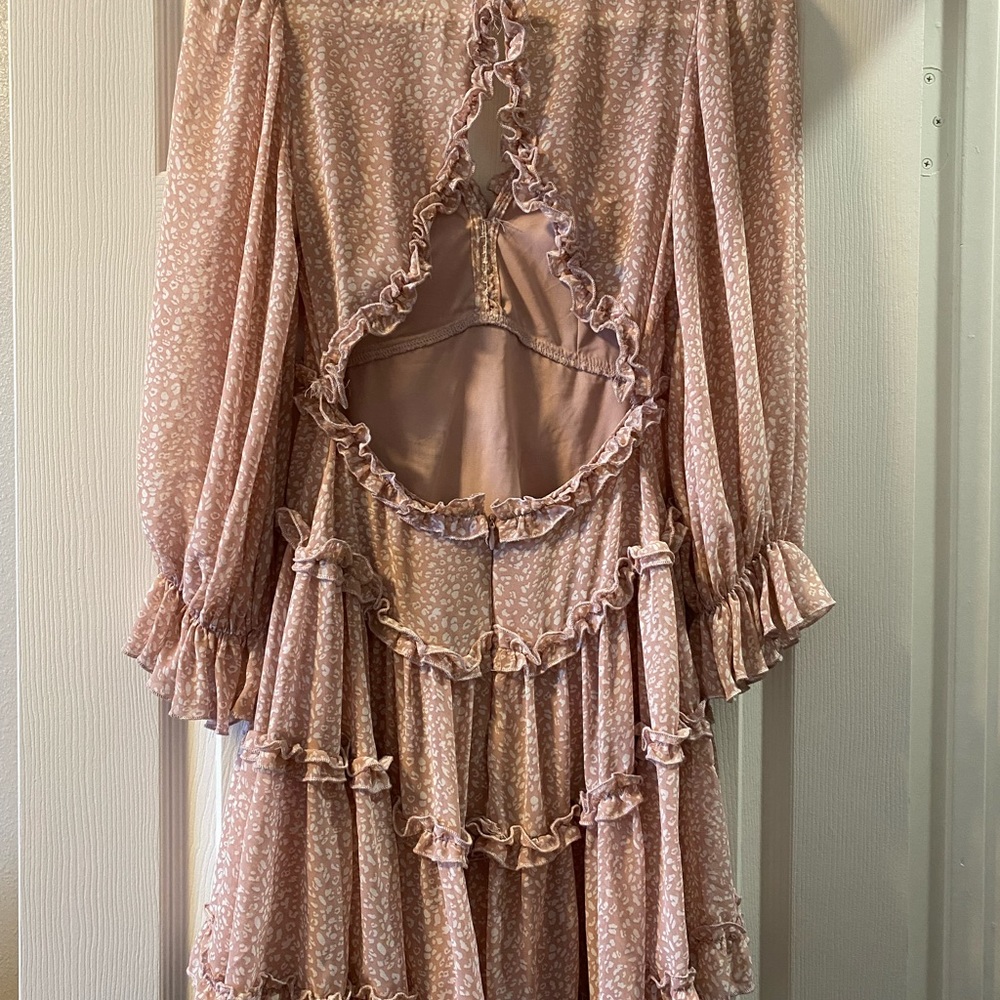 Long sleeve ruffle dress pink - Picture 2 of 5